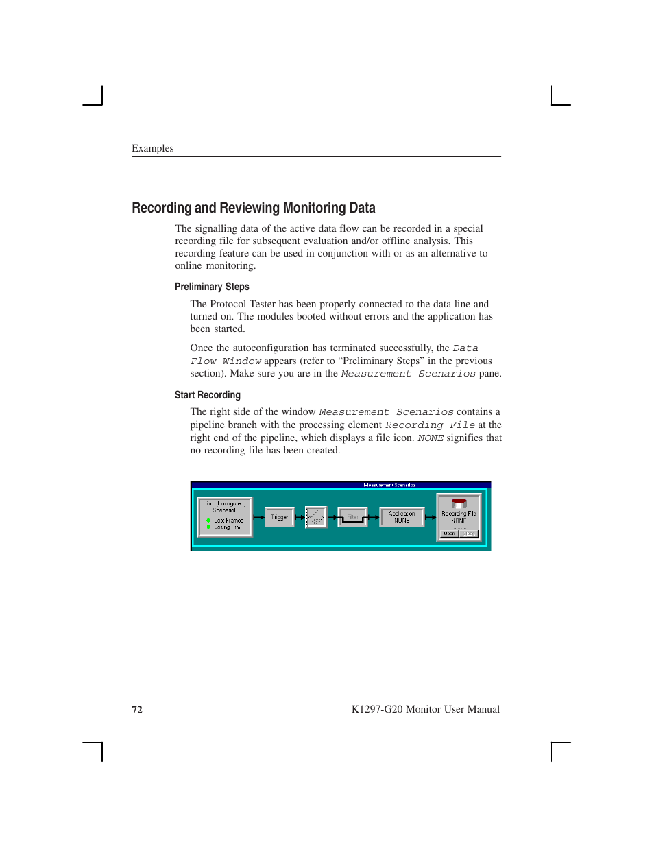 Recording and reviewing monitoring data | Tektronix K1297-G20 User Manual | Page 84 / 198