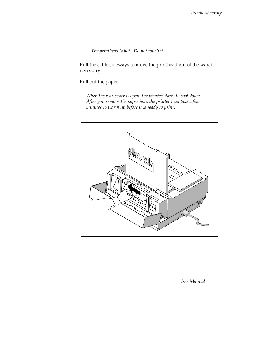 Removing a paper jam from the rear of the printer | Tektronix Phaser 300X User Manual | Page 116 / 175