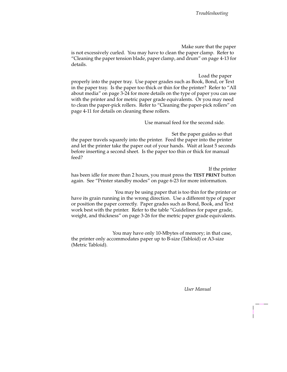 Operation hints, Operation hints 6-21 | Tektronix Phaser 300X User Manual | Page 130 / 175