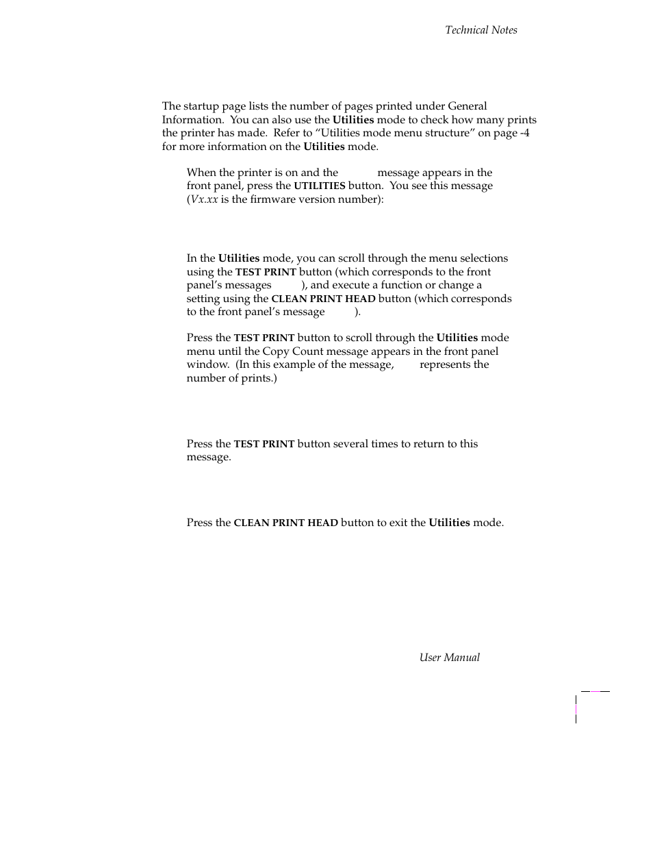 Print count, Print count a-3 | Tektronix Phaser 300X User Manual | Page 146 / 175