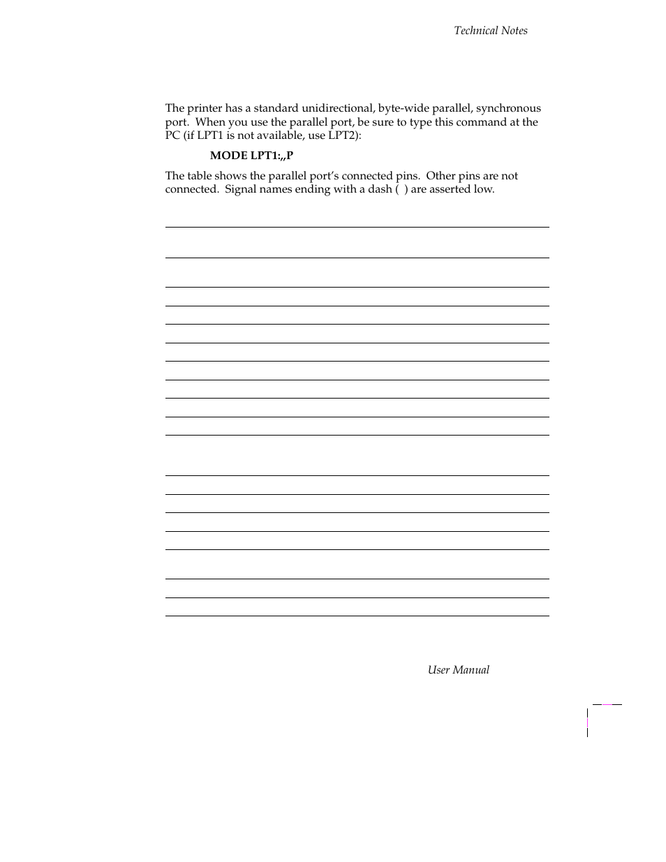 Parallel port, Parallel port a-5 | Tektronix Phaser 300X User Manual | Page 148 / 175