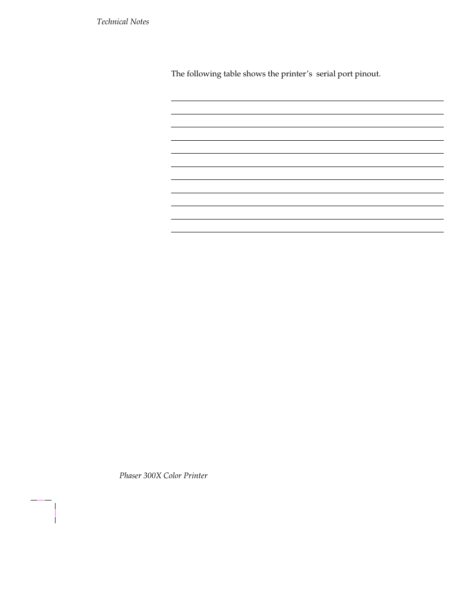 Serial port signals, Serial port signals a-8 | Tektronix Phaser 300X User Manual | Page 151 / 175