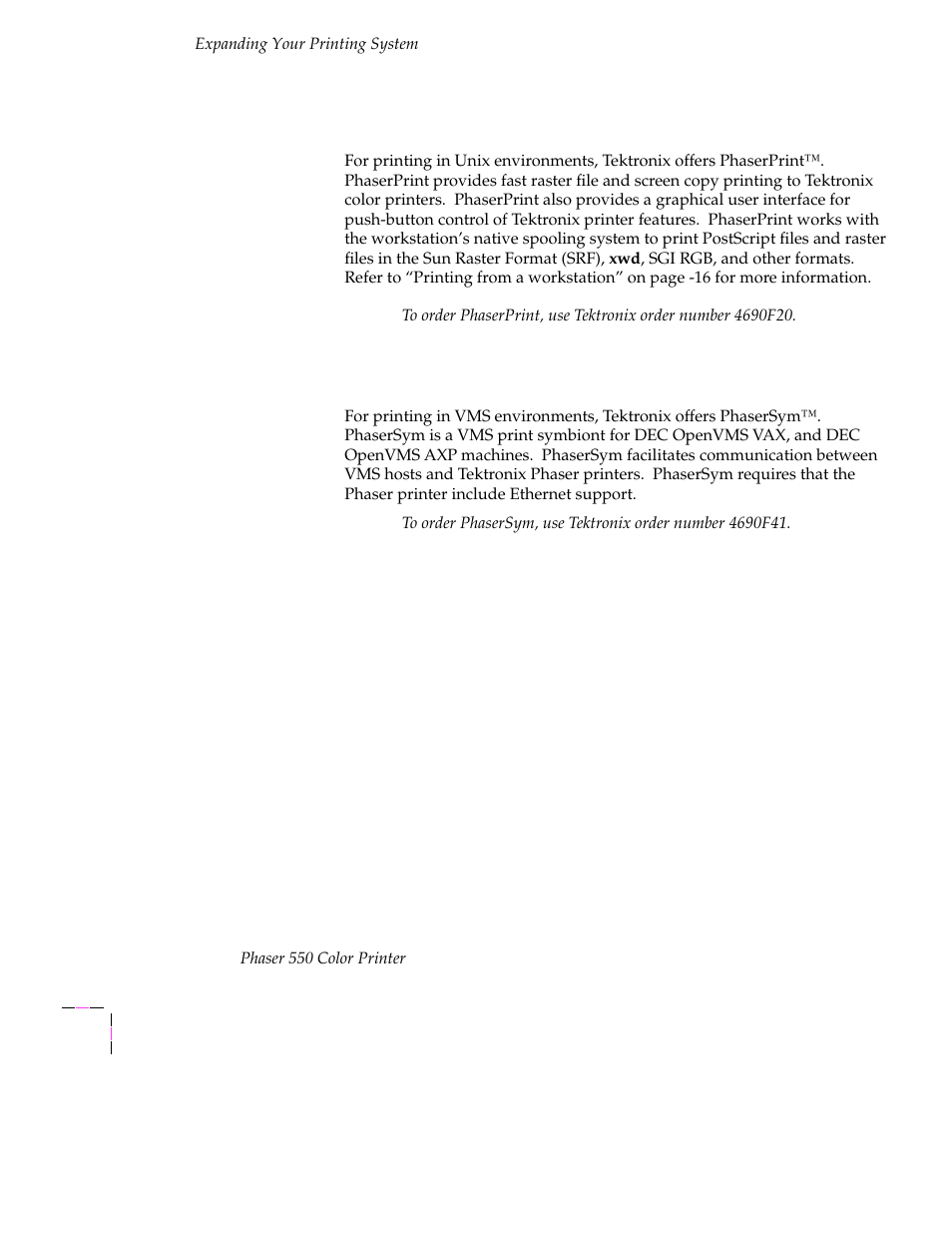 Phaserprint, Phasersym, Phaserprint b-4 phasersym b-4 | Tektronix Phaser 300X User Manual | Page 157 / 175