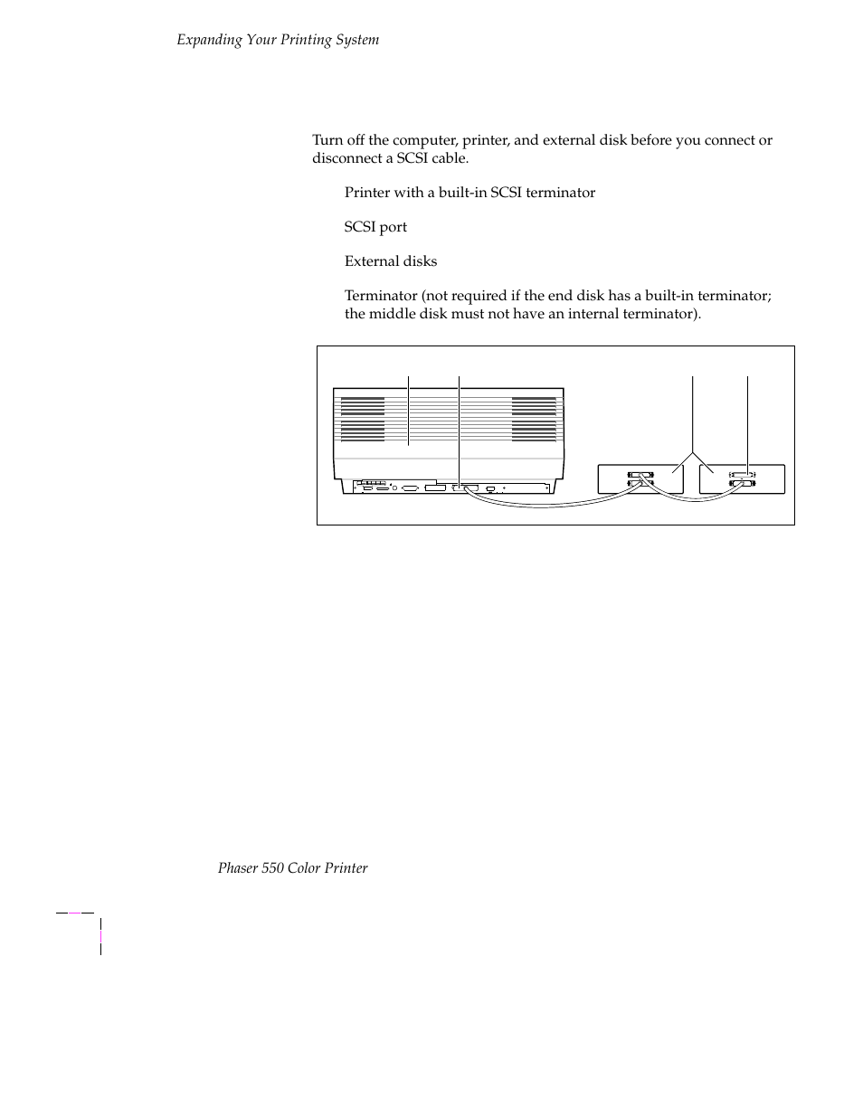 Connecting multiple disks, Connecting multiple disks b-8 | Tektronix Phaser 300X User Manual | Page 161 / 175