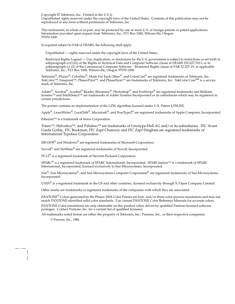 Tektronix Phaser 300X User Manual | Page 2 / 175