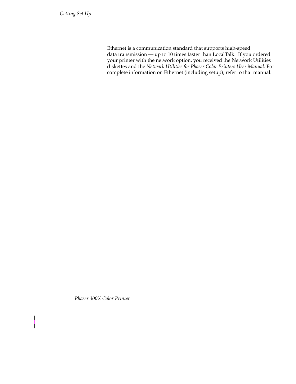 Ethernet connection, Ethernet connection 2-10 | Tektronix Phaser 300X User Manual | Page 24 / 175