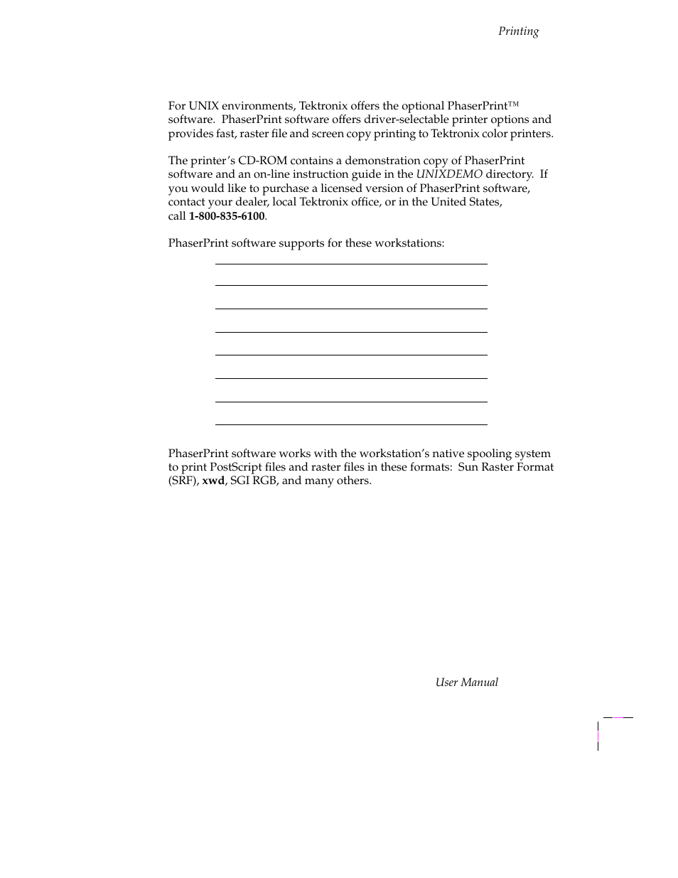 Unix workstations, Unix workstations 3-17 | Tektronix Phaser 300X User Manual | Page 50 / 175