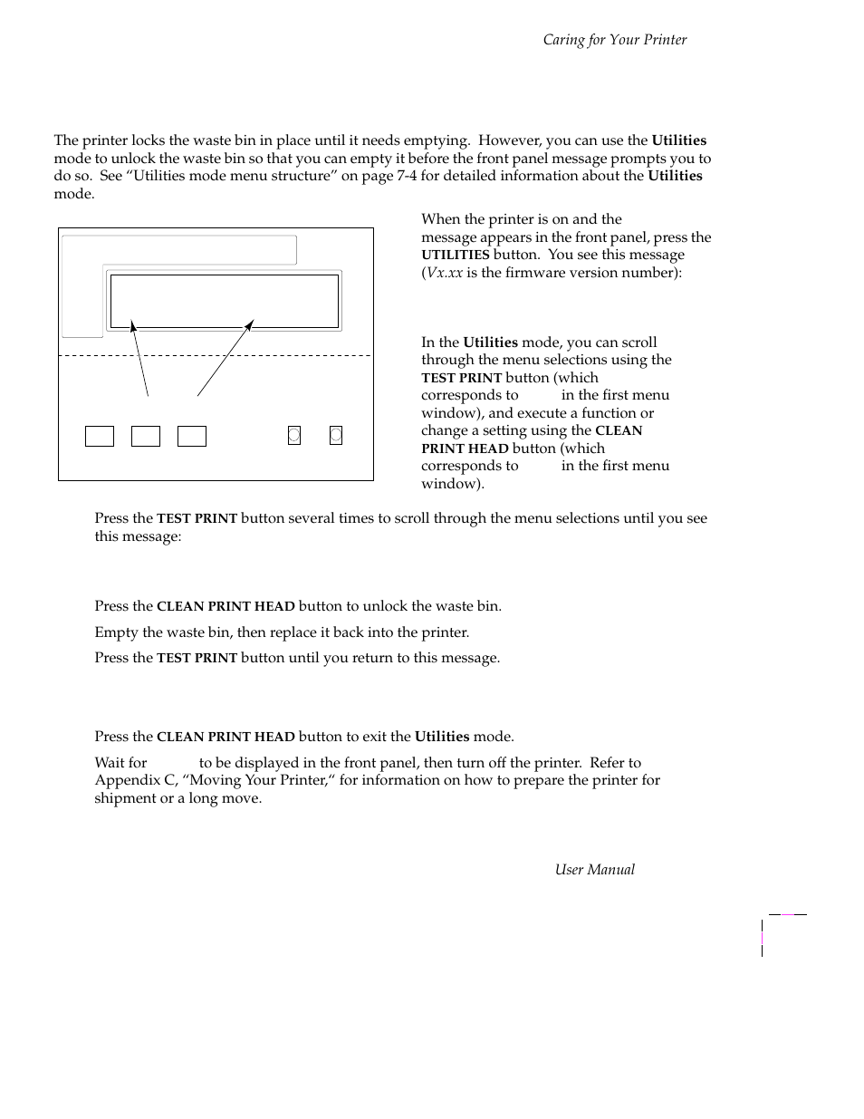 Emptying the waste bin before moving the printer, Printer standby modes 6-23 | Tektronix Phaser 300X User Manual | Page 83 / 175