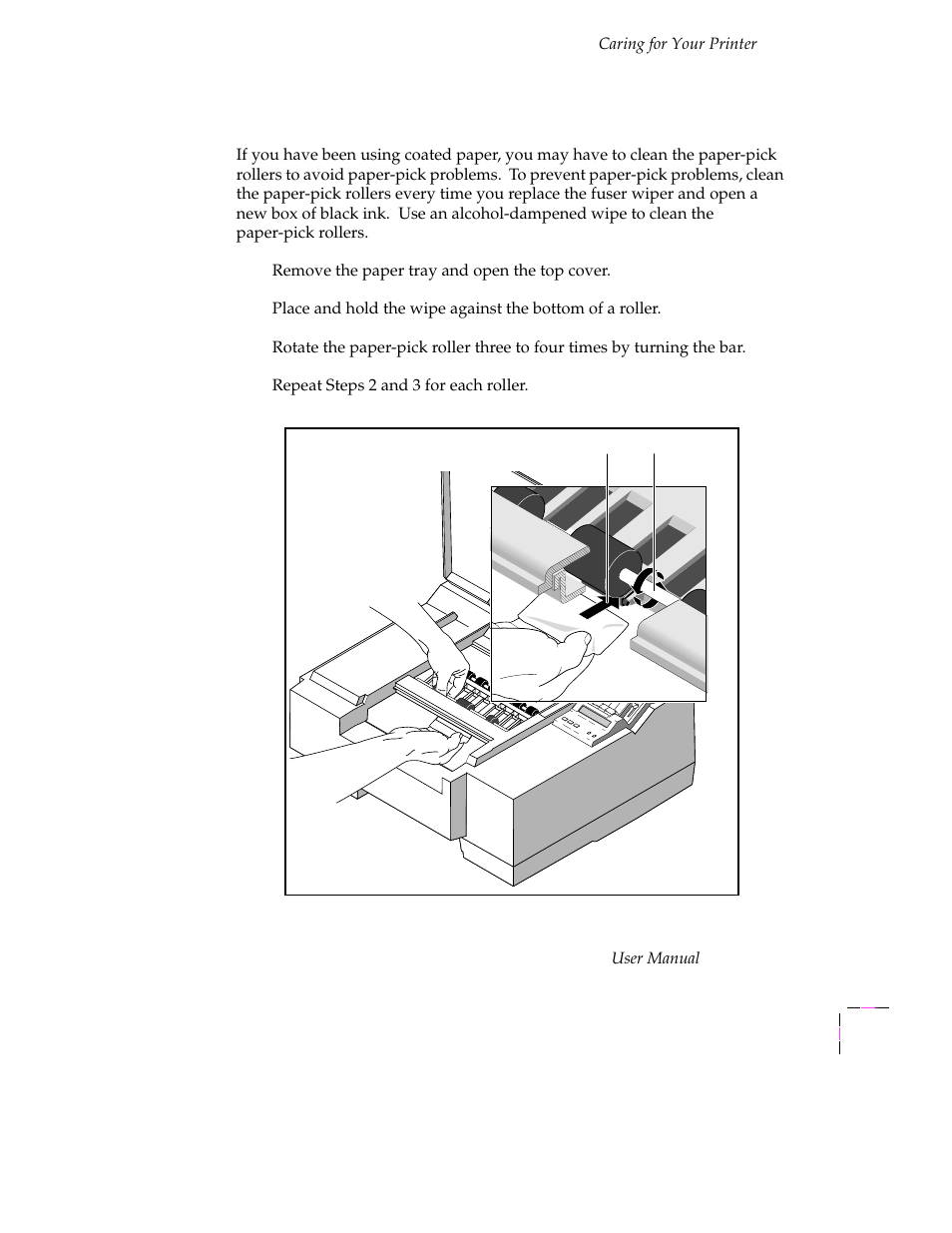 Cleaning the paper-pick rollers, Cleaning the paper-pick rollers 4-11 | Tektronix Phaser 300X User Manual | Page 87 / 175