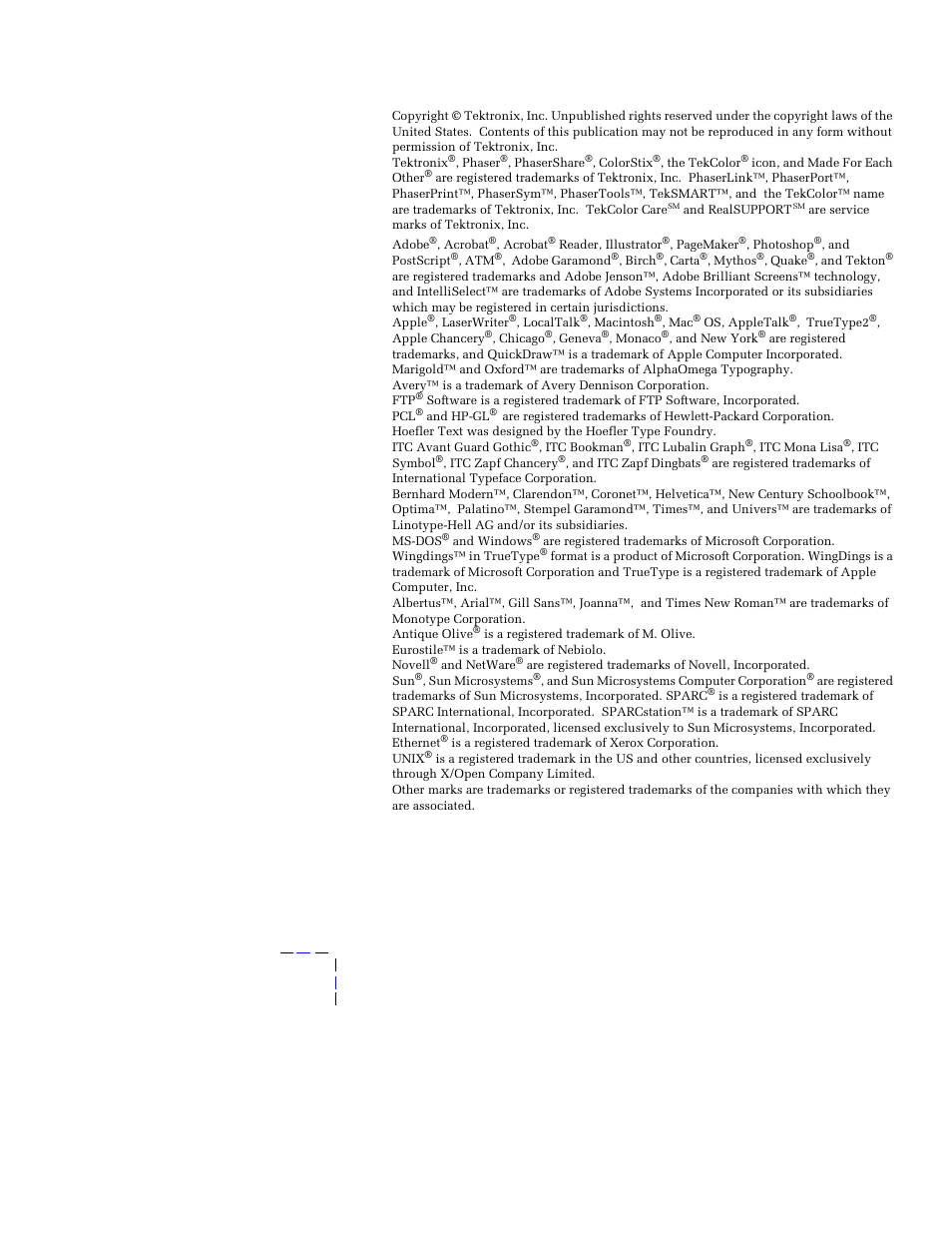 Copyrights | Tektronix 750 User Manual | Page 3 / 74