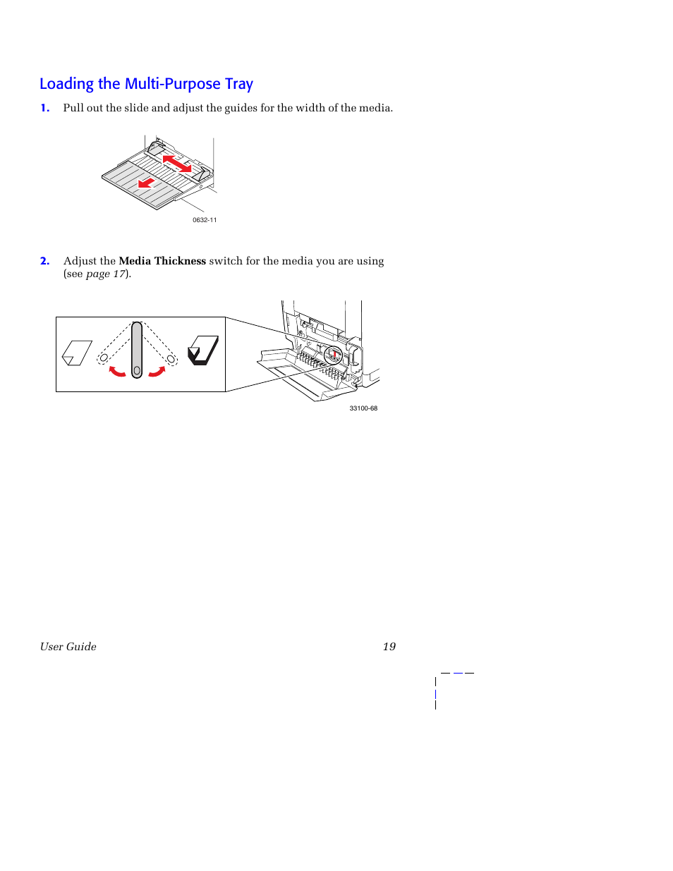 Loading the multi-purpose tray | Tektronix 750 User Manual | Page 30 / 74