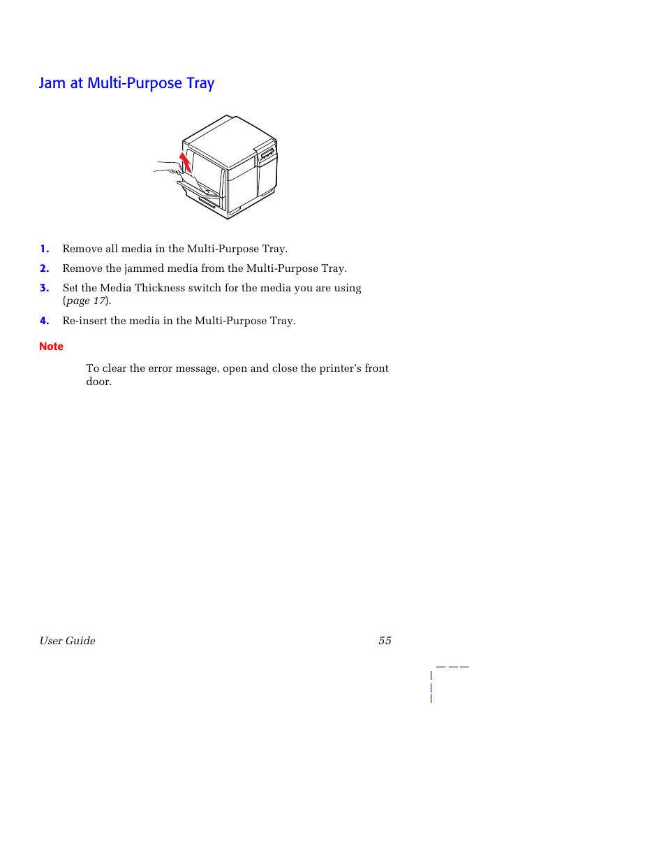 Jam at multi-purpose tray | Tektronix 750 User Manual | Page 66 / 74