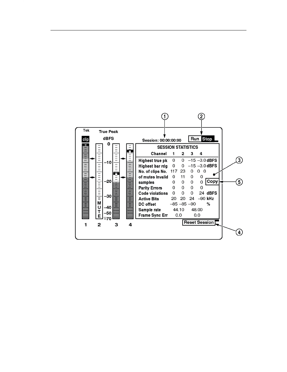 The session display, Features of the session display | Tektronix 070-8811-08 User Manual | Page 44 / 121