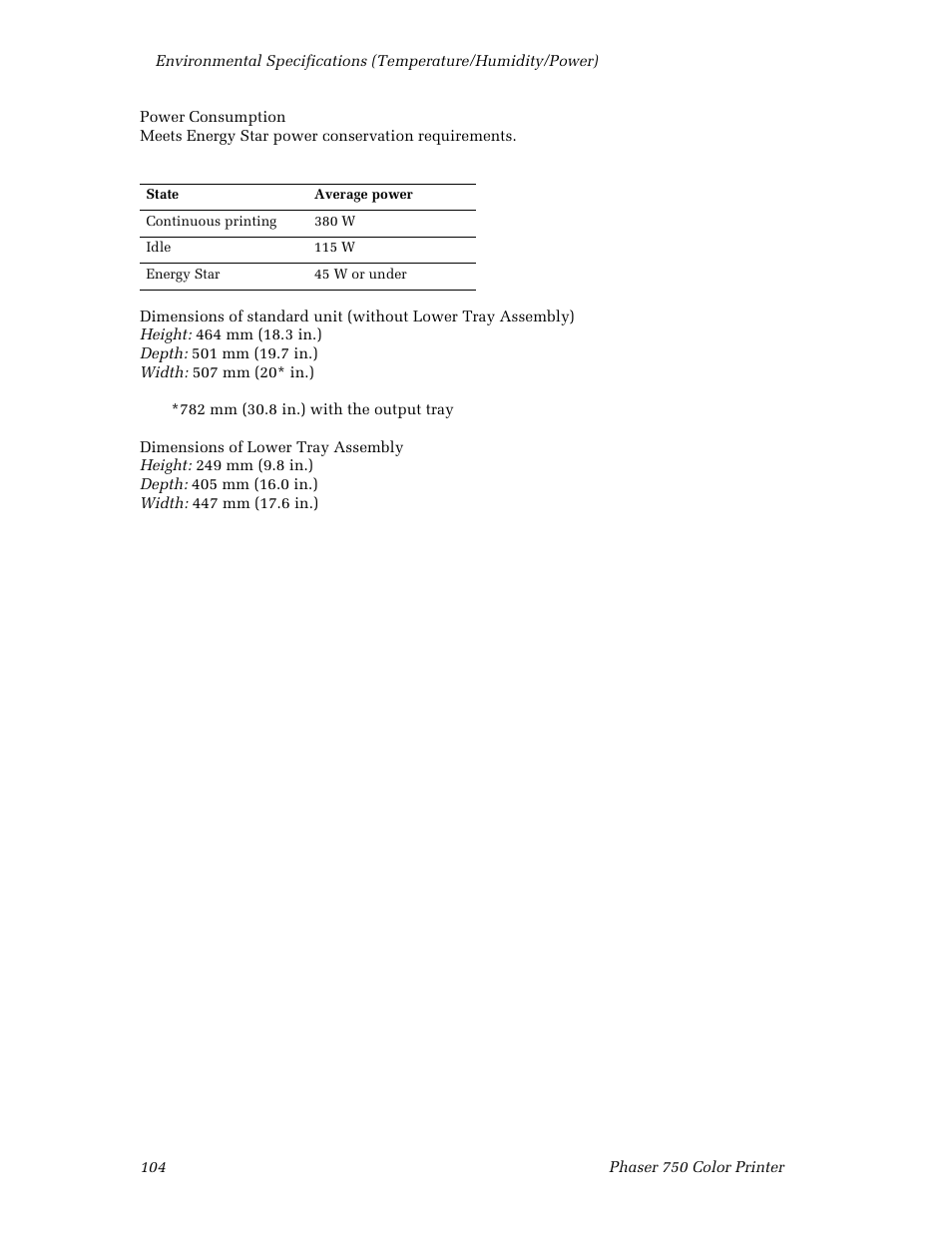 Tektronix Phaser Color Printer 750 User Manual | Page 113 / 118