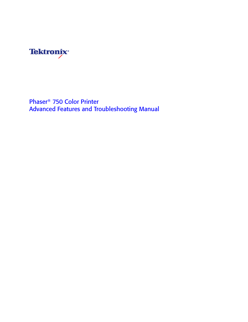 Tektronix Phaser Color Printer 750 User Manual | Page 2 / 118