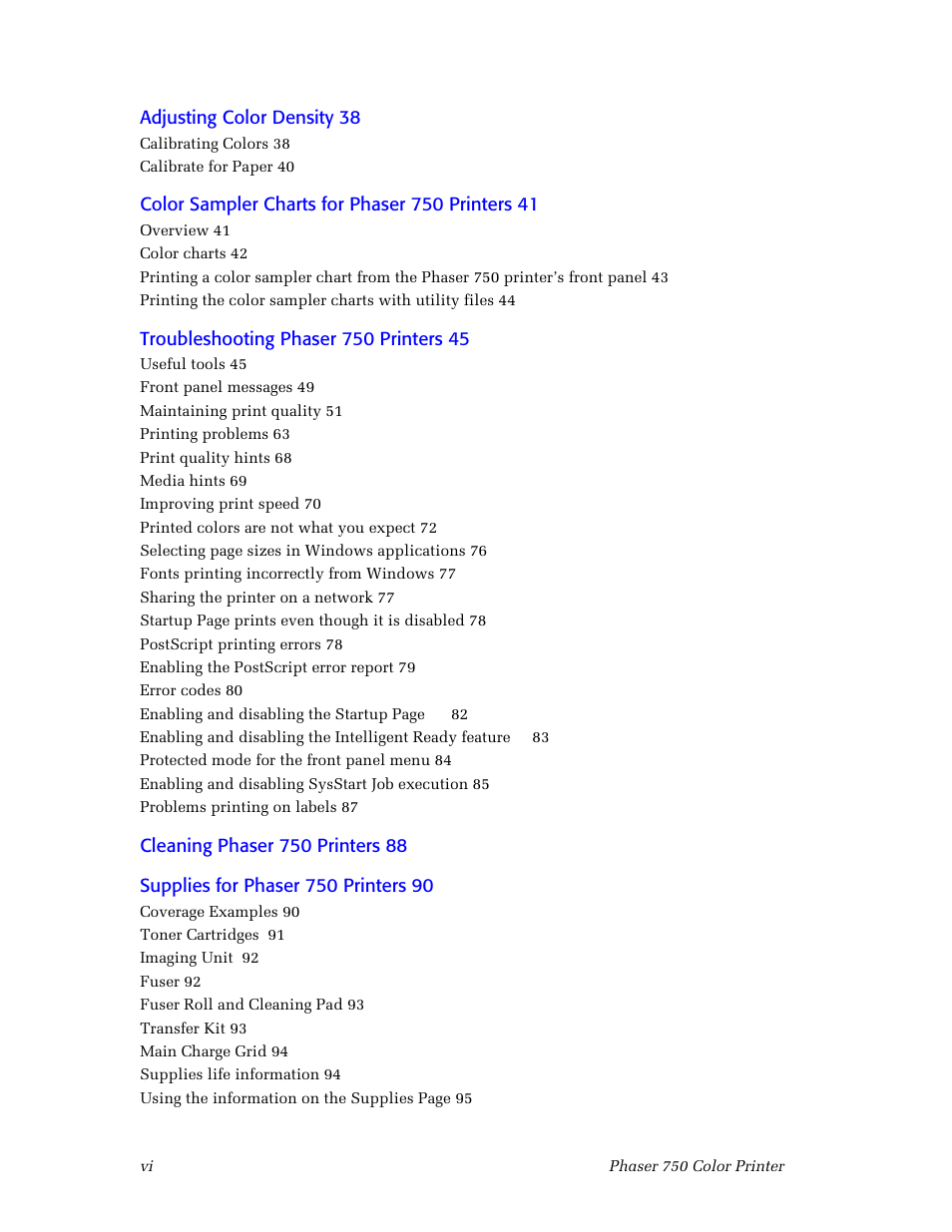 Tektronix Phaser Color Printer 750 User Manual | Page 7 / 118