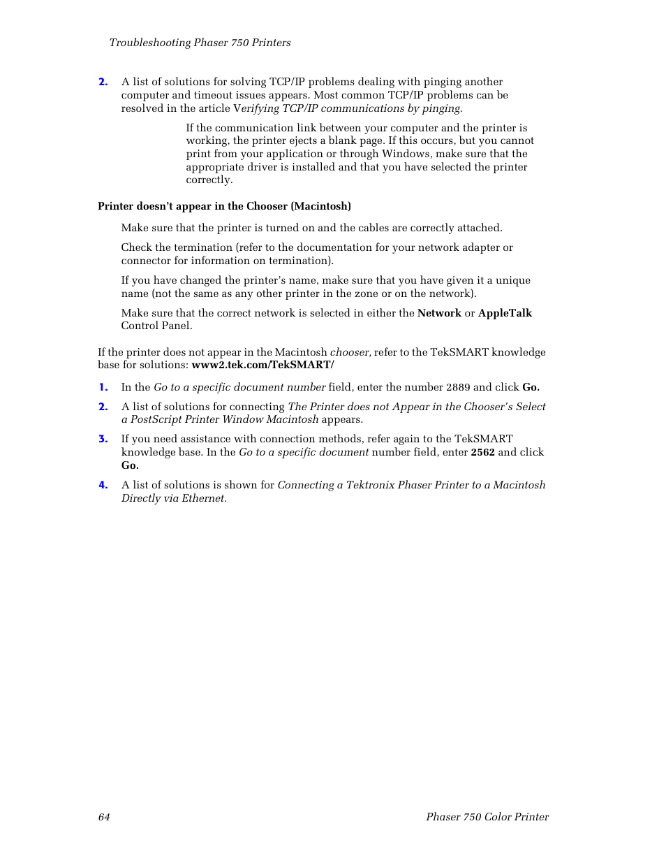 Tektronix Phaser Color Printer 750 User Manual | Page 73 / 118