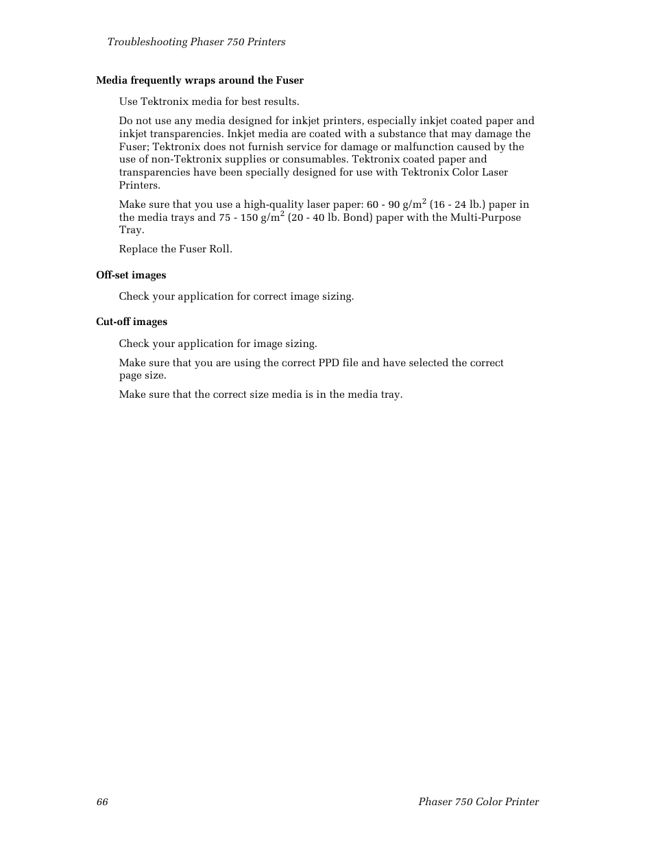 Tektronix Phaser Color Printer 750 User Manual | Page 75 / 118