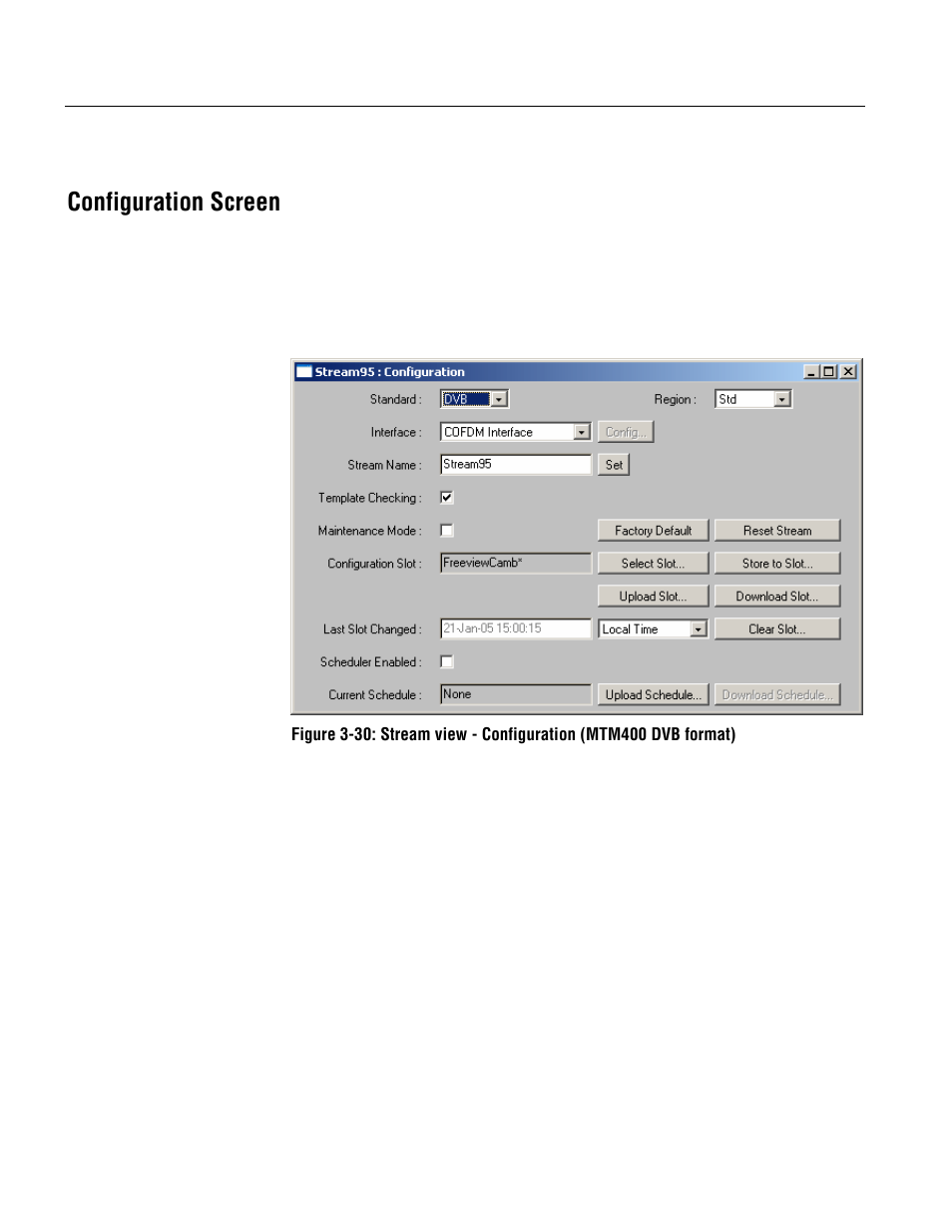 Configuration screen | Tektronix MTM400 User Manual | Page 124 / 197