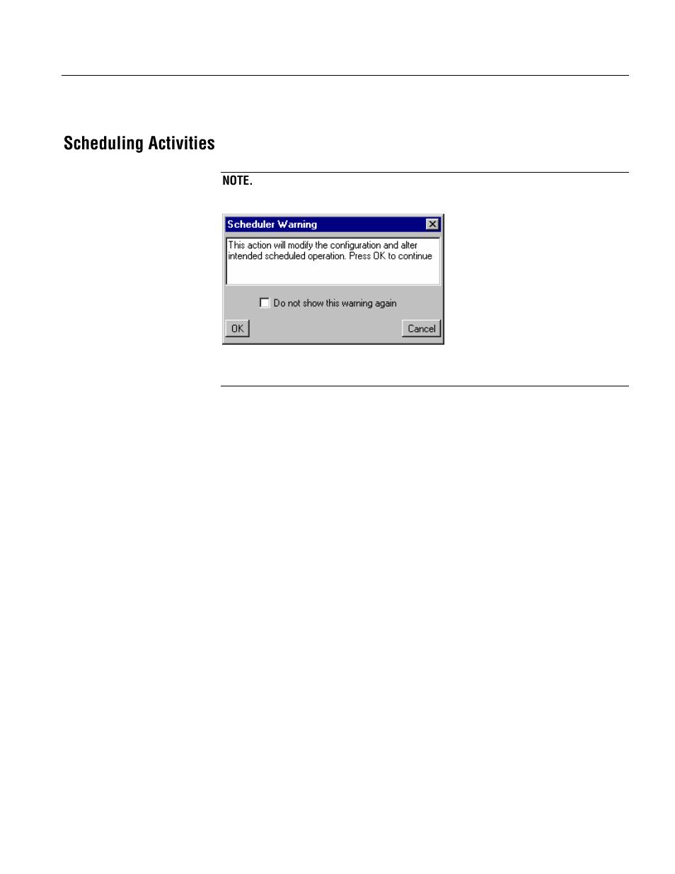 Scheduling activities | Tektronix MTM400 User Manual | Page 139 / 197