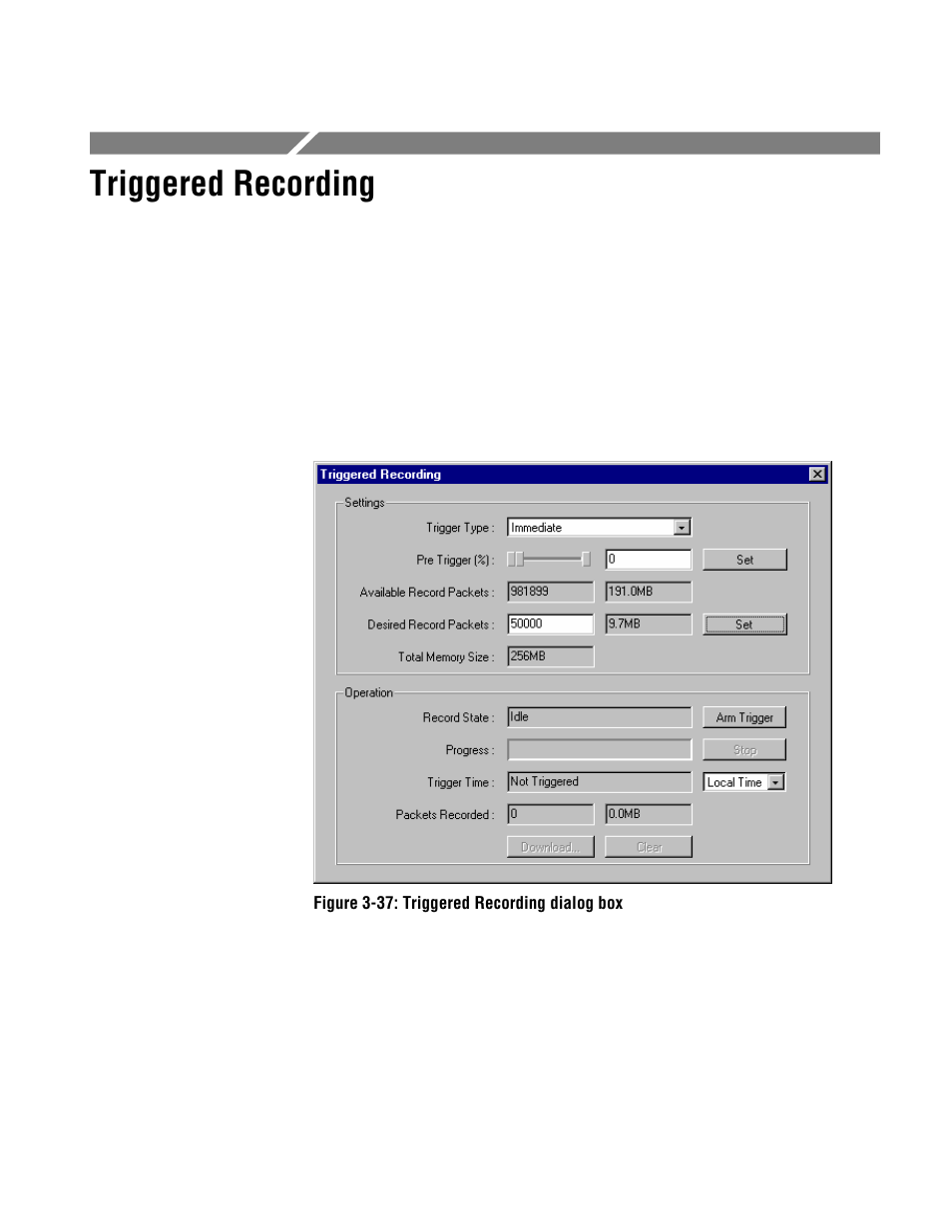 Triggered recording | Tektronix MTM400 User Manual | Page 144 / 197