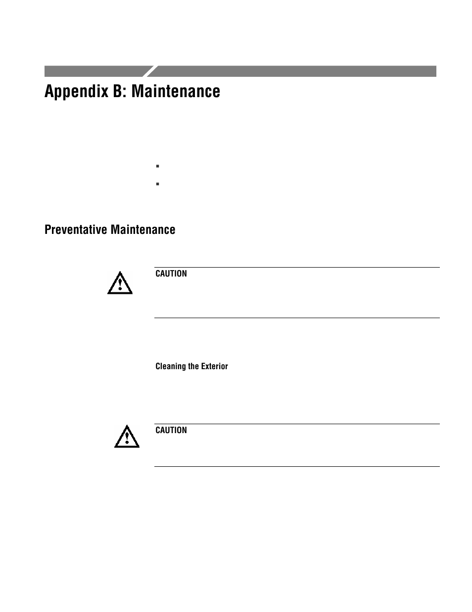 Appendix b: maintenance, Preventative maintenance | Tektronix MTM400 User Manual | Page 186 / 197