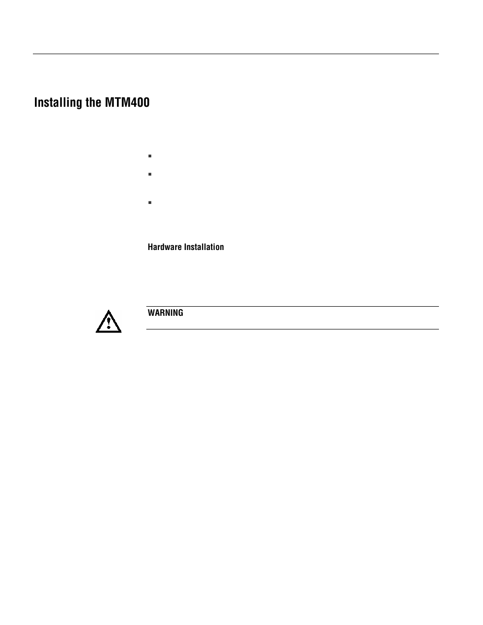 Installing the mtm400 | Tektronix MTM400 User Manual | Page 22 / 197
