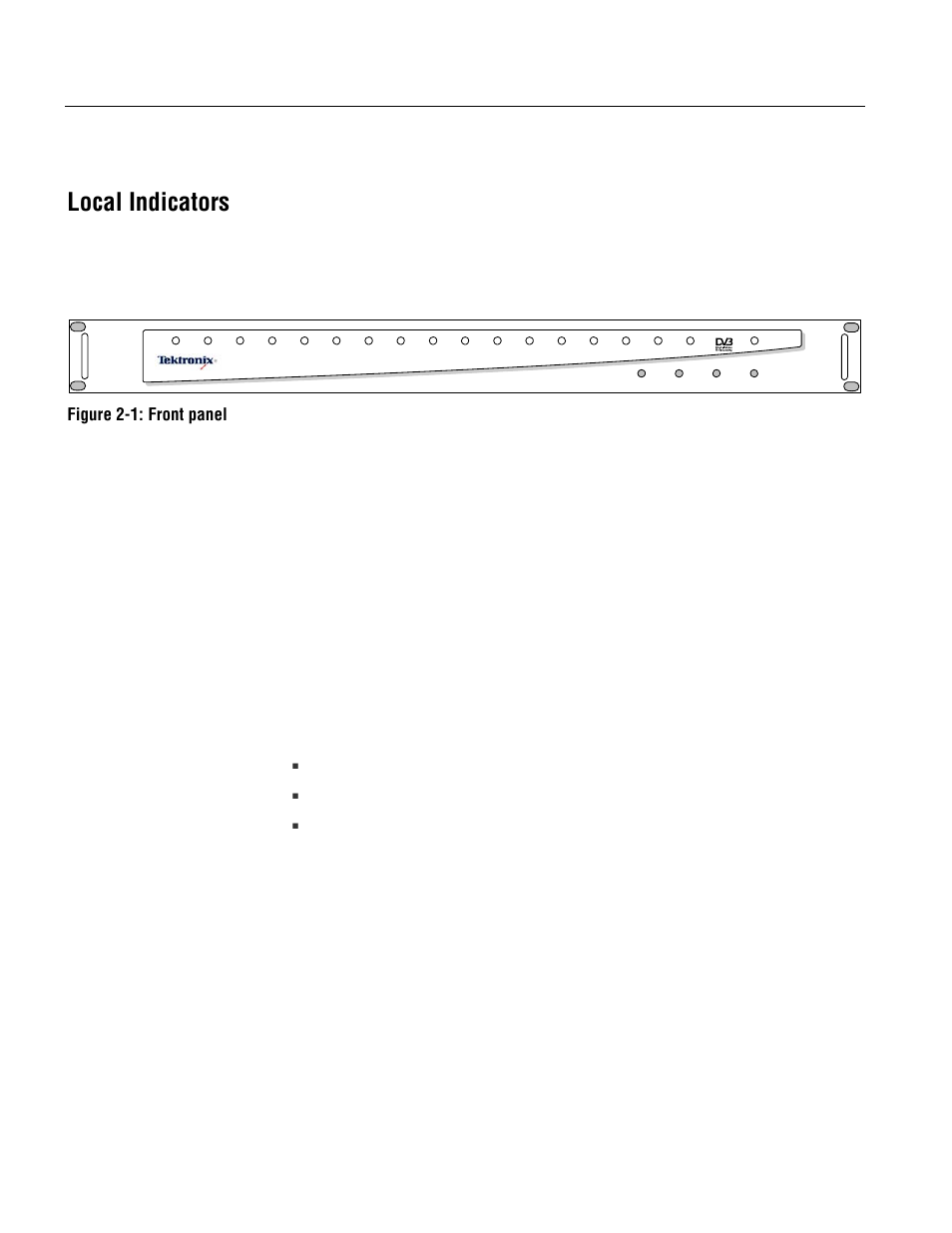 Local indicators | Tektronix MTM400 User Manual | Page 36 / 197
