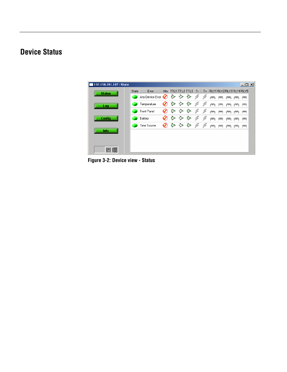 Device status | Tektronix MTM400 User Manual | Page 50 / 197