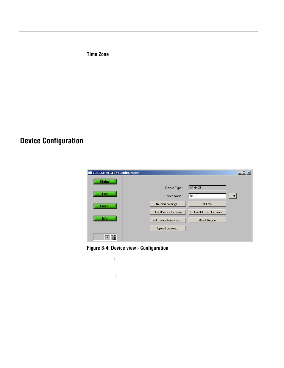 Device configuration | Tektronix MTM400 User Manual | Page 54 / 197