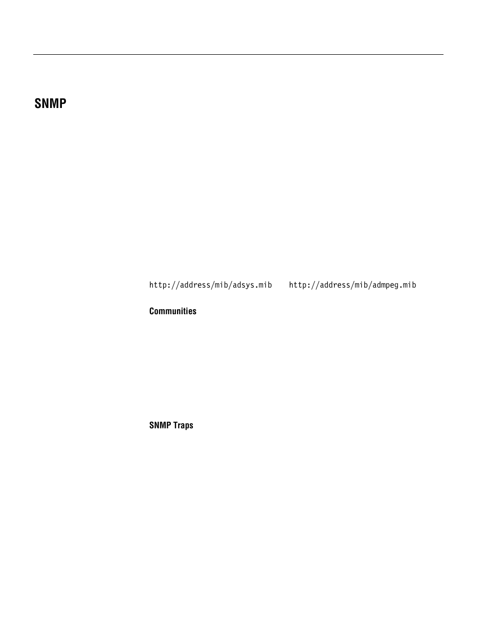 Snmp | Tektronix MTM400 User Manual | Page 64 / 197