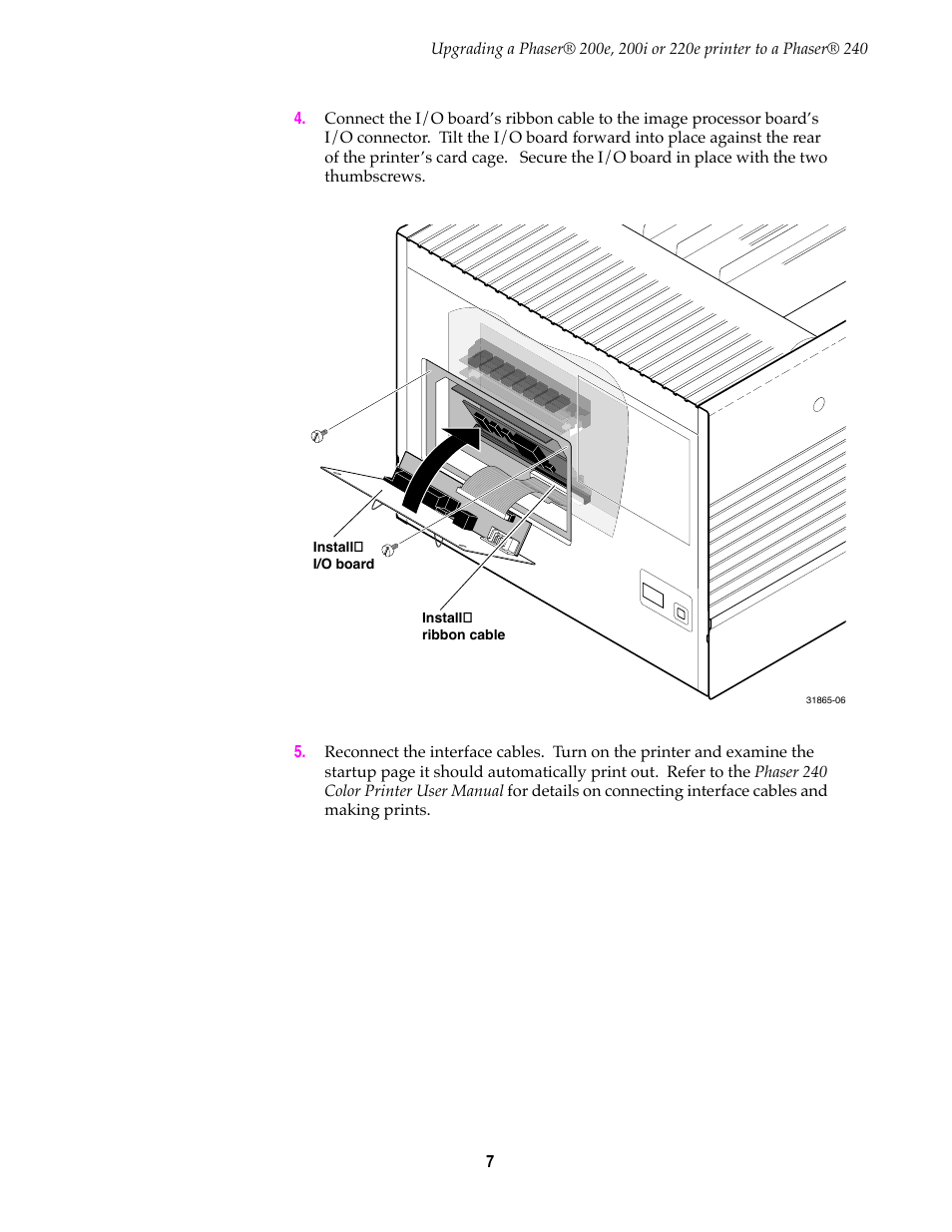 Tektronix PHASER 220E User Manual | Page 7 / 8