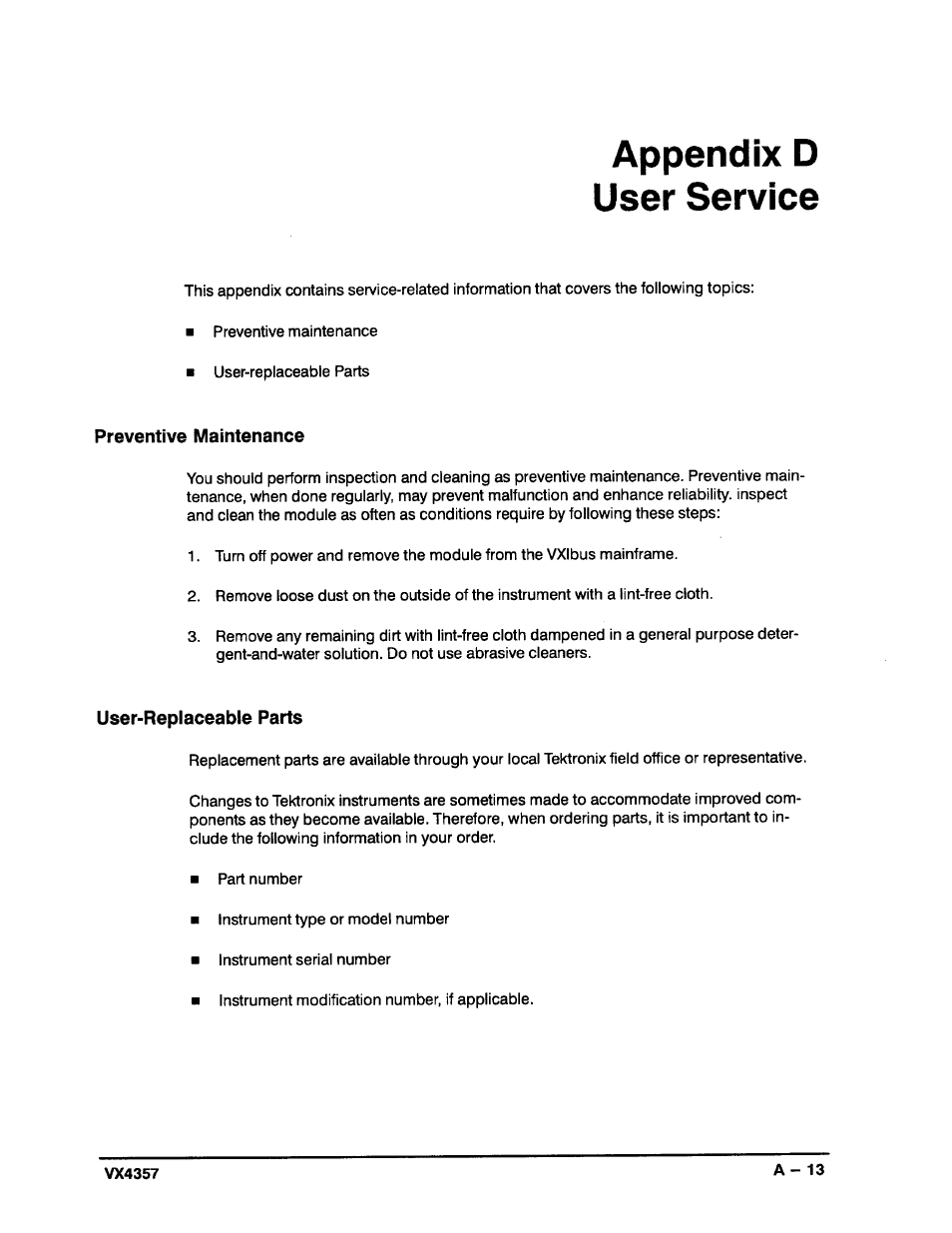 Tektronix VX4357 User Manual | Page 58 / 66