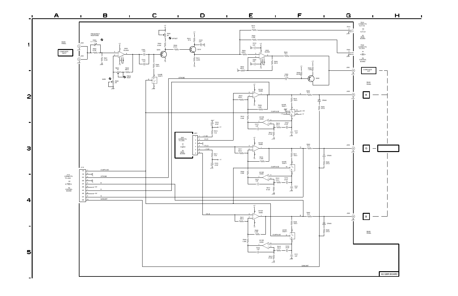 Wfm 300a component/composite waveform monitor, Gbr & composite out <6 | Tektronix WFM 300A User Manual | Page 189 / 212