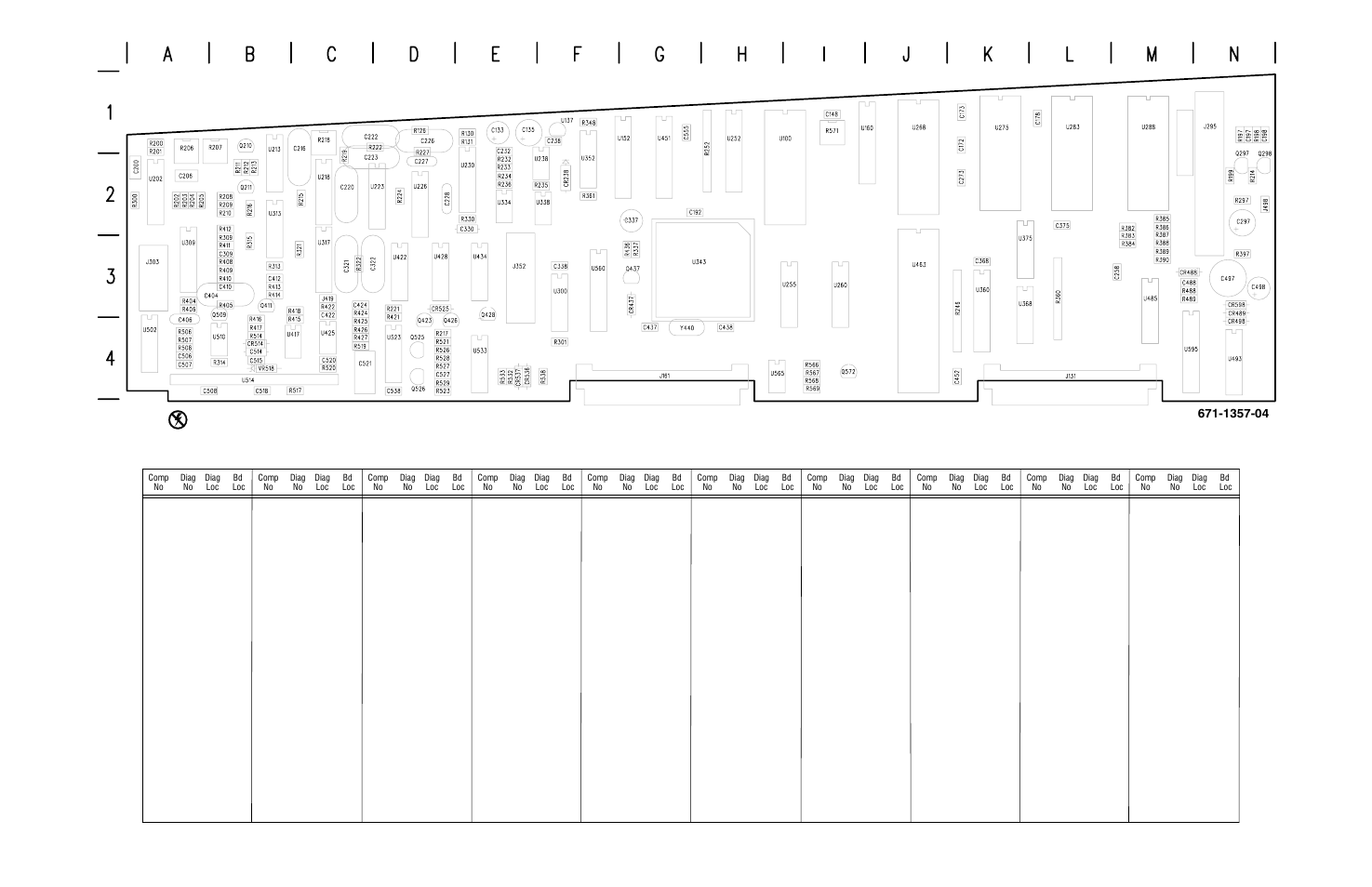 A4 control board component locator, A4 control board, Wfm 300a | See parts list for serial number ranges | Tektronix WFM 300A User Manual | Page 190 / 212