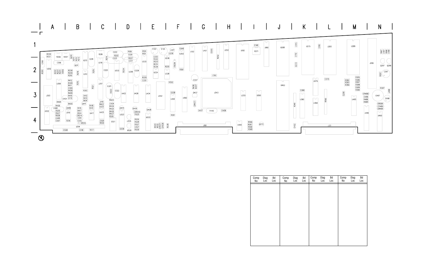 A4 control board, Board lookup table on previous page | Tektronix WFM 300A User Manual | Page 192 / 212