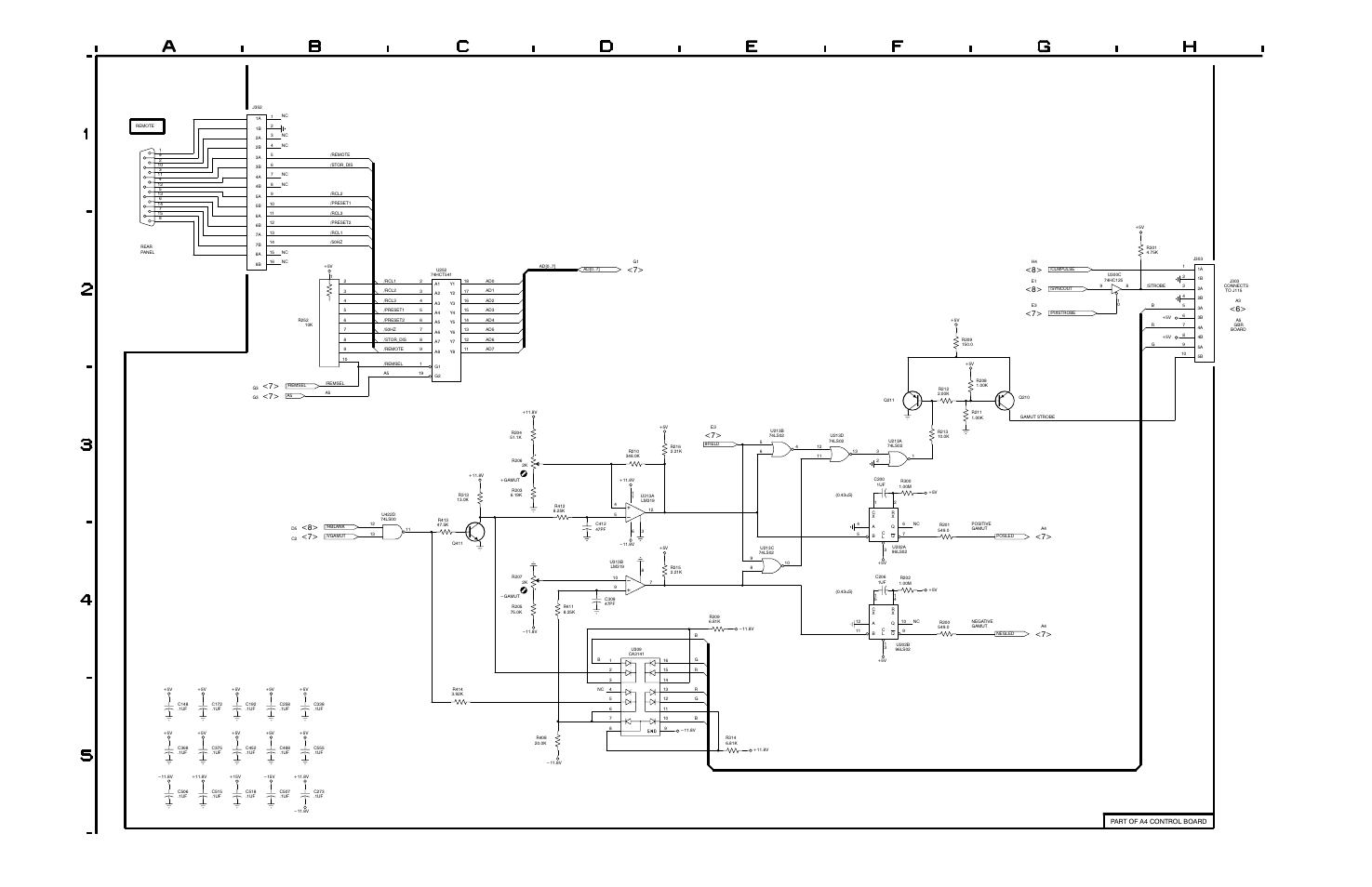 Wfm 300a component/composite waveform monitor, Gamut & remote <10 | Tektronix WFM 300A User Manual | Page 197 / 212
