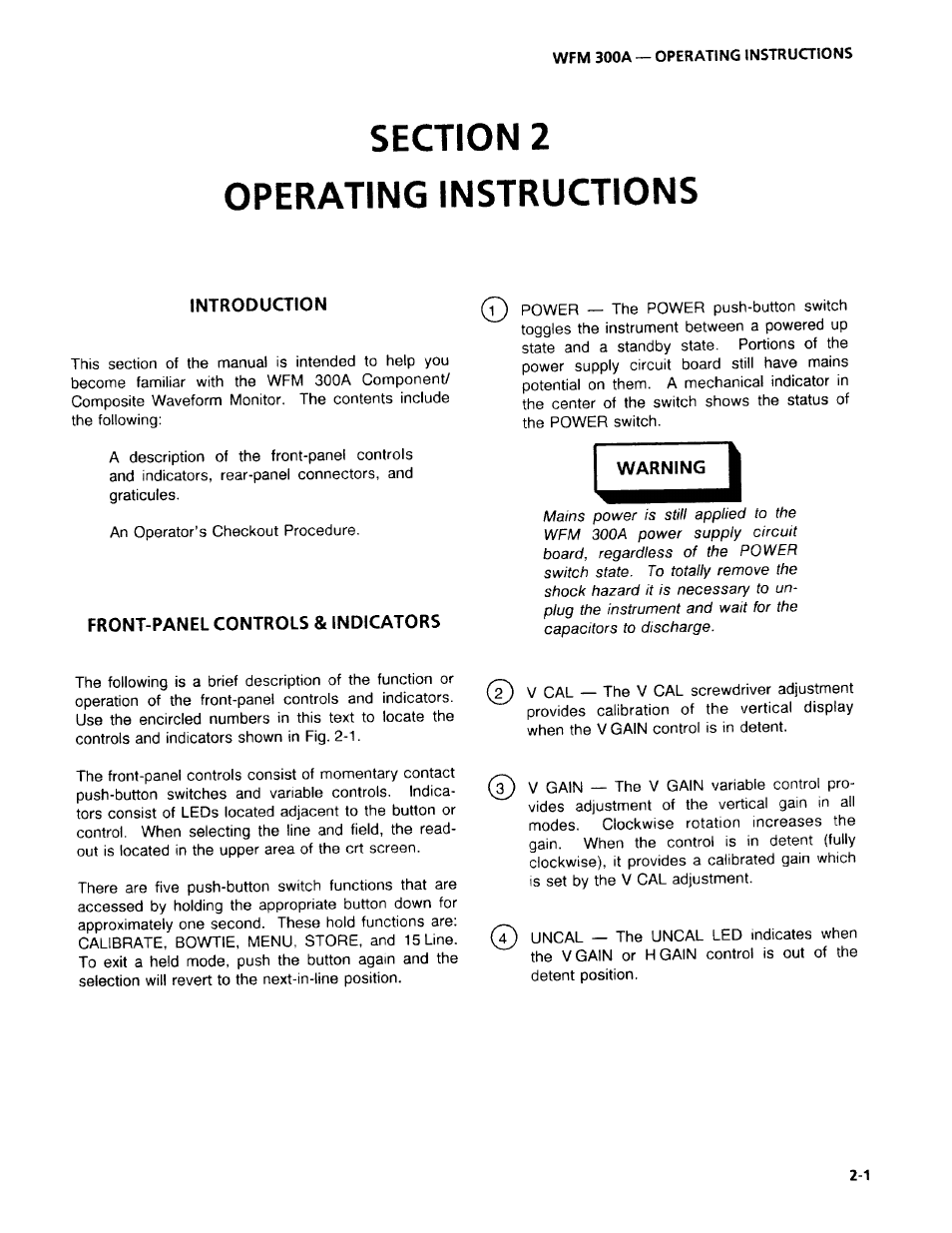 Tektronix WFM 300A User Manual | Page 29 / 212