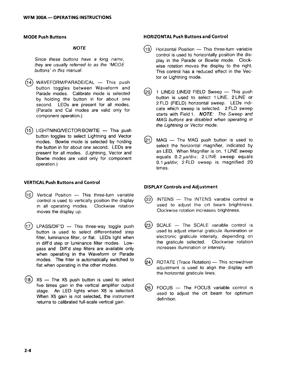 Tektronix WFM 300A User Manual | Page 32 / 212