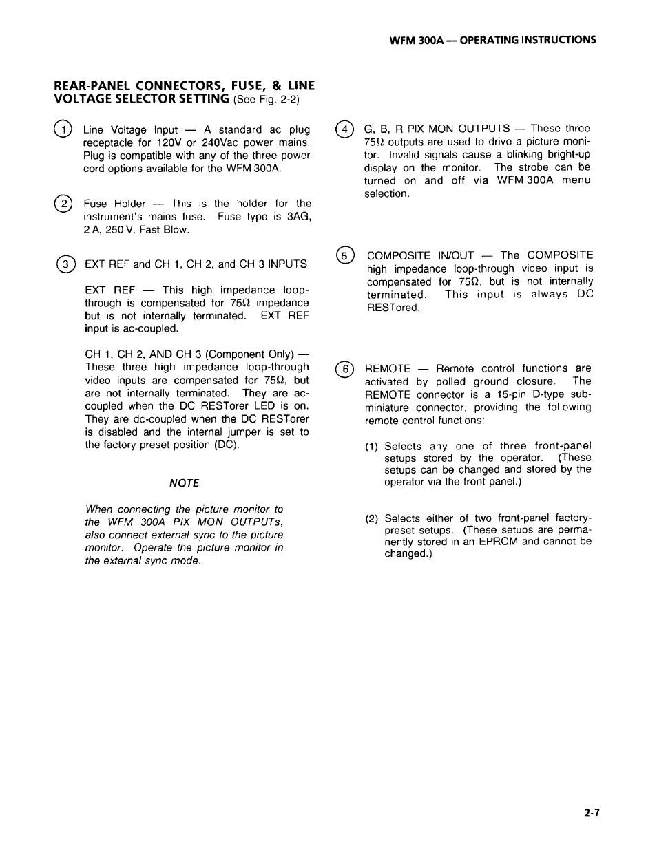 Tektronix WFM 300A User Manual | Page 35 / 212