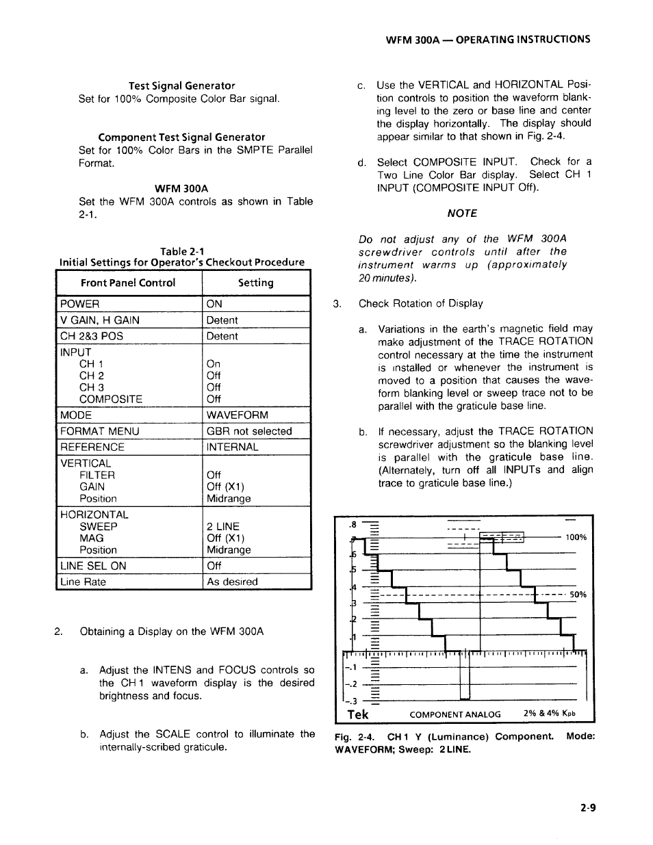 Tektronix WFM 300A User Manual | Page 37 / 212