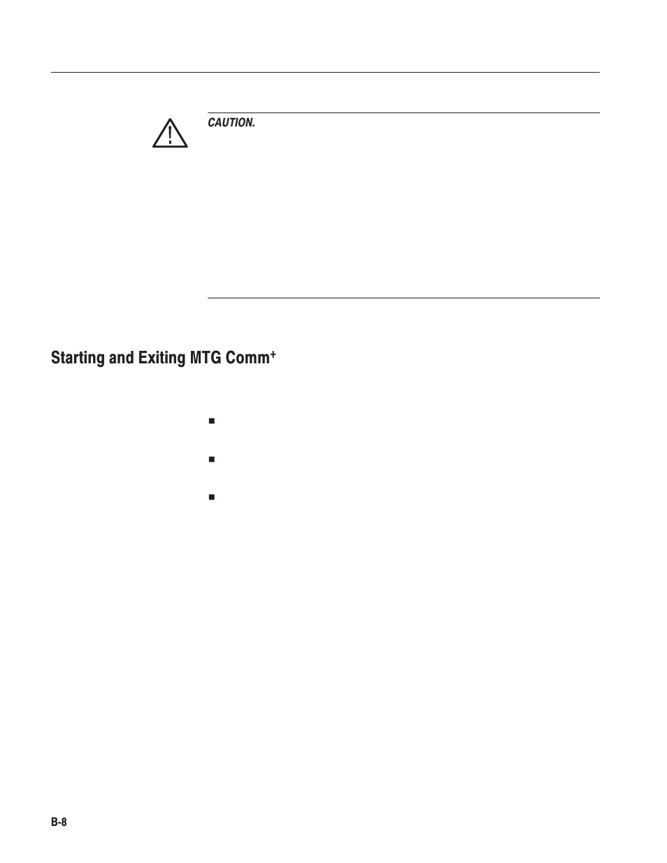 Starting and exiting mtg comm | Tektronix MTG100 User Manual | Page 181 / 250