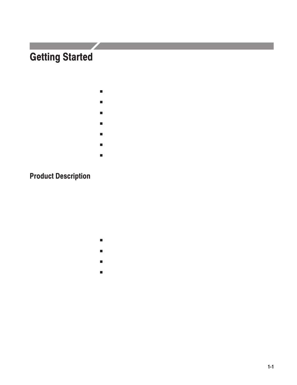 Getting started, Product description | Tektronix MTG100 User Manual | Page 22 / 250