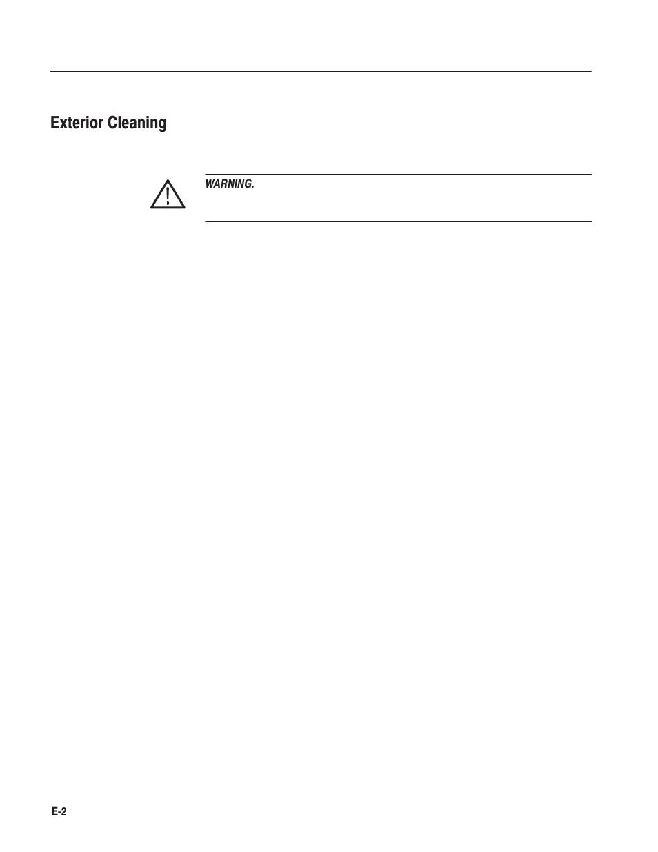 Exterior cleaning | Tektronix MTG100 User Manual | Page 241 / 250