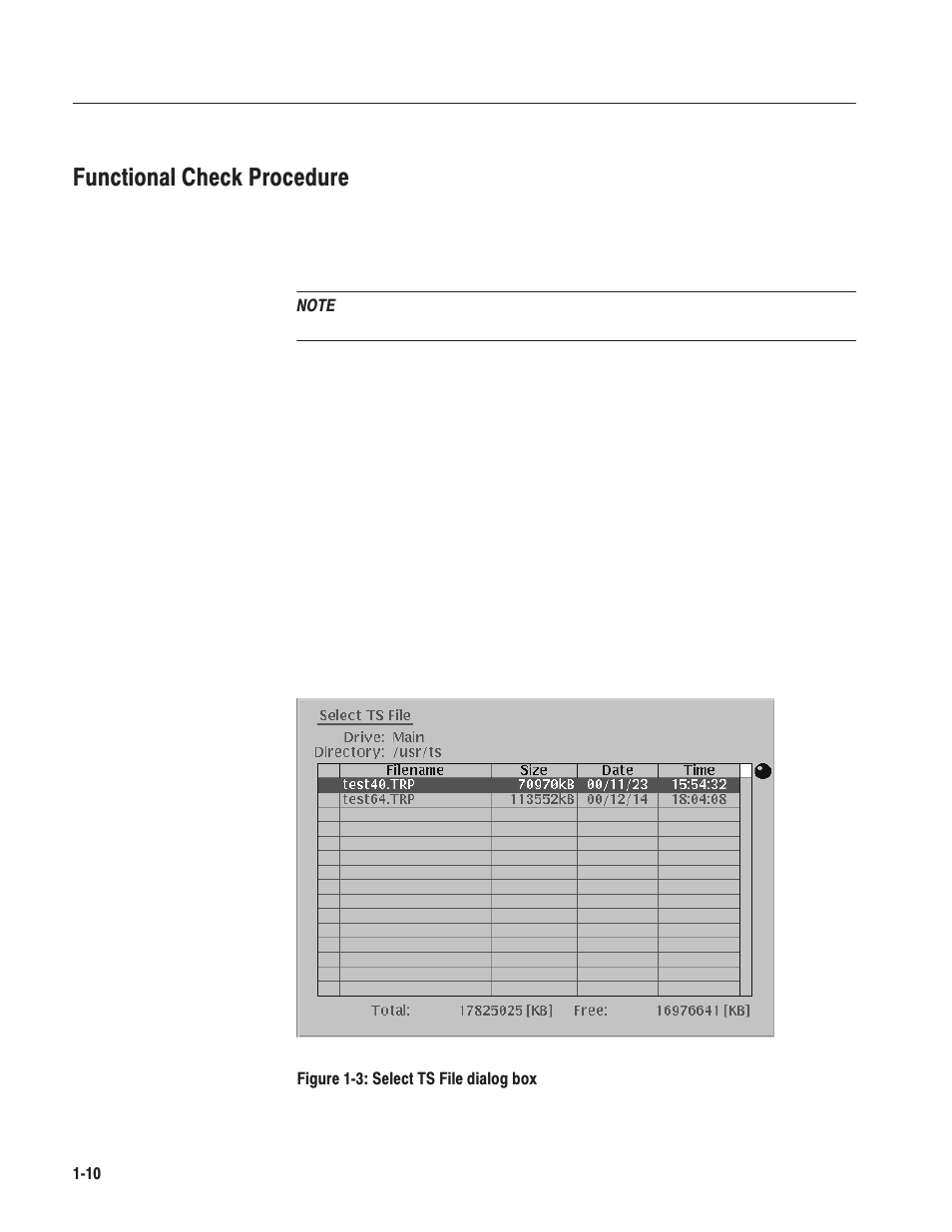 Functional check procedure | Tektronix MTG100 User Manual | Page 31 / 250