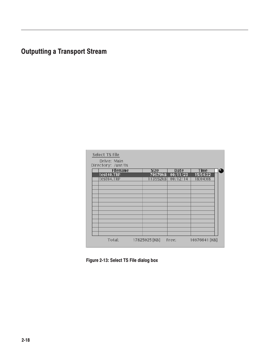 Outputting a transport stream | Tektronix MTG100 User Manual | Page 51 / 250