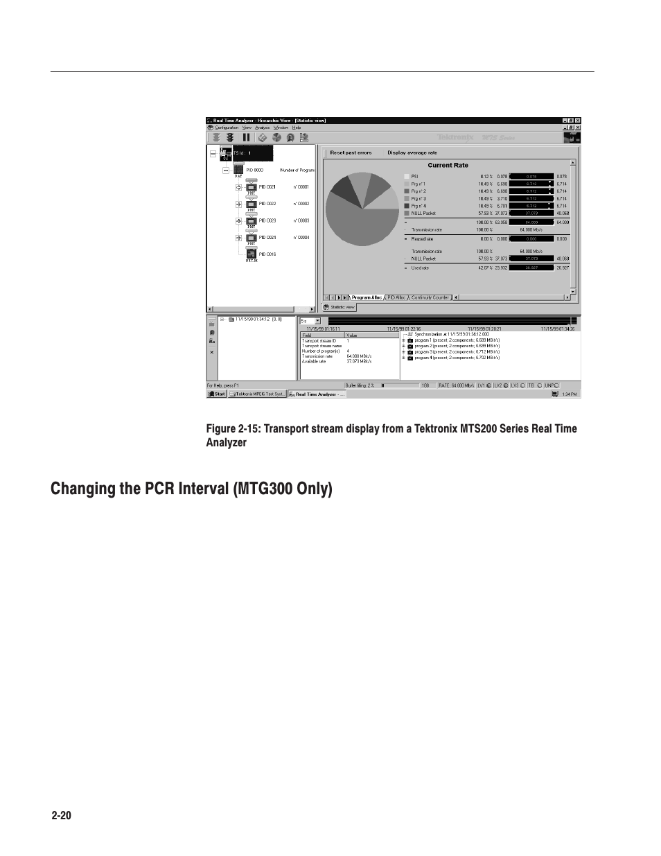 Changing the pcr interval (mtg300 only) | Tektronix MTG100 User Manual | Page 53 / 250