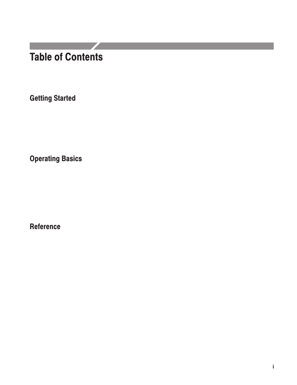 Tableăofăcontents, Getting started, Operating basics | Reference | Tektronix MTG100 User Manual | Page 6 / 250