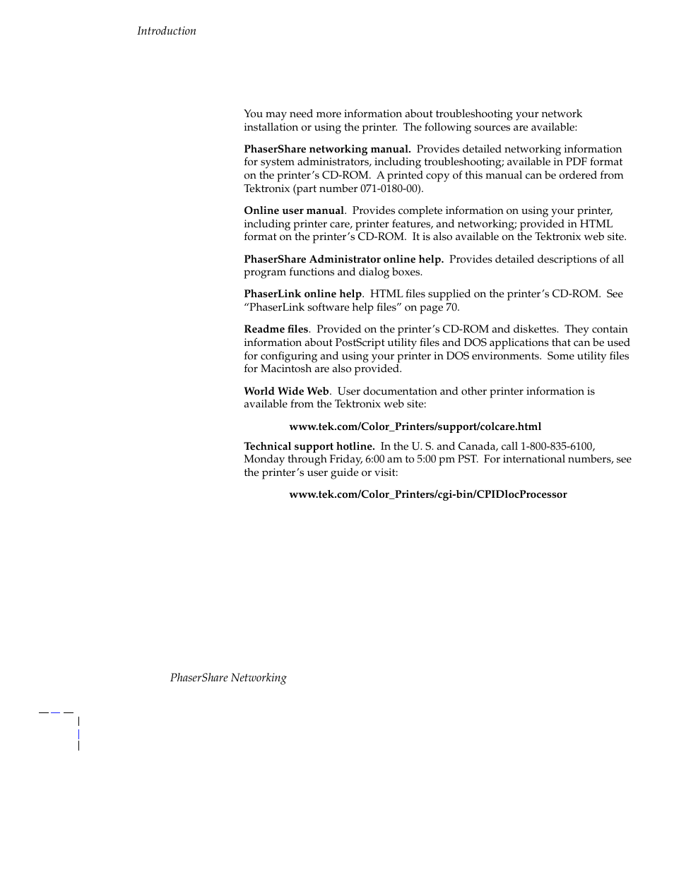 If you need more information, If you need more information 4 | Tektronix Phasershare Printer User Manual | Page 10 / 82