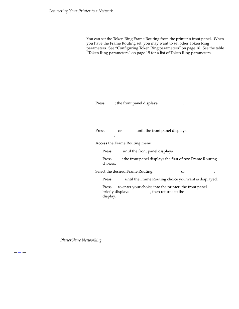 Token ring configuration | Tektronix Phasershare Printer User Manual | Page 18 / 82